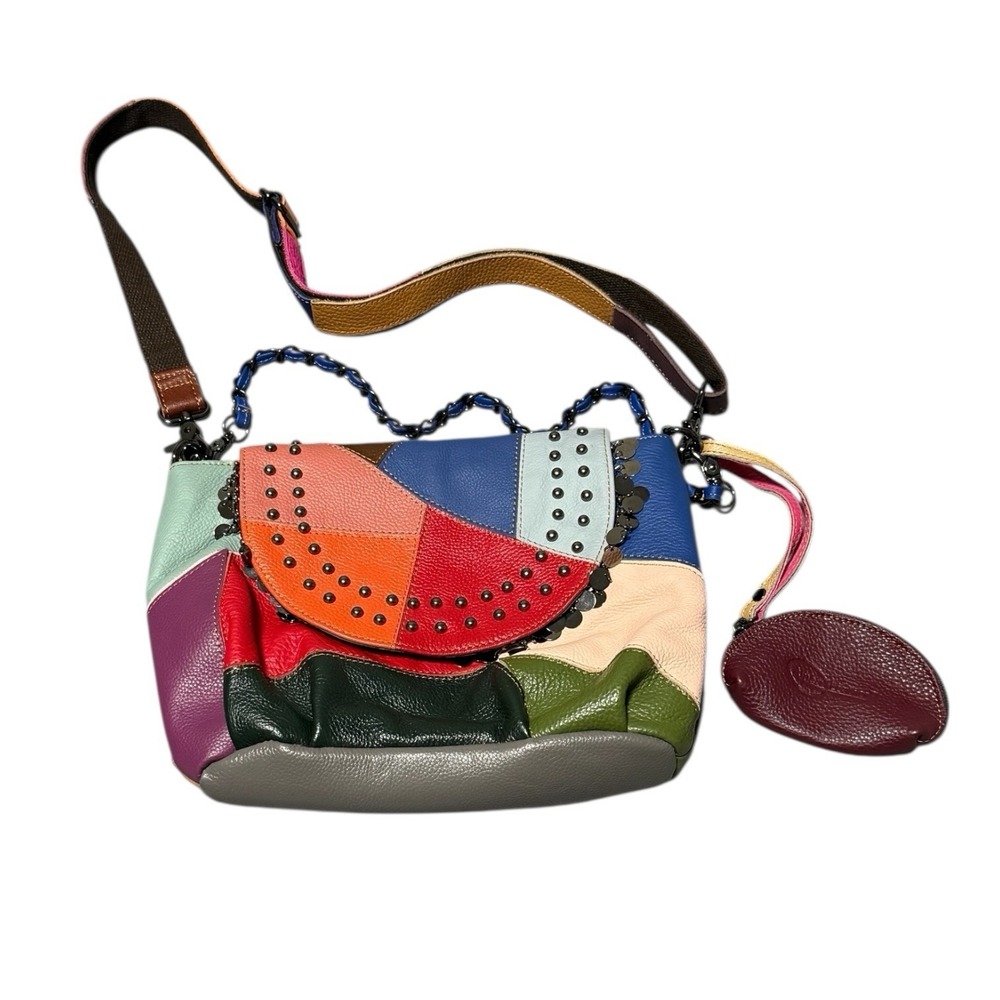 Ameri-Leather Leather Handbag Multicolor Soft Lea… - image 2